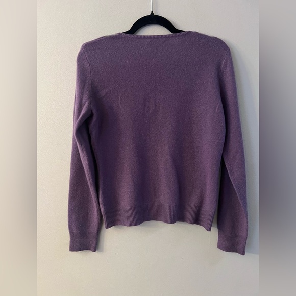 Apt. 9 100% Cashmere Argyle V-Neck Sweater - Picture 2 of 3